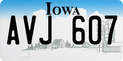 IA license plate AVJ607