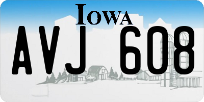 IA license plate AVJ608