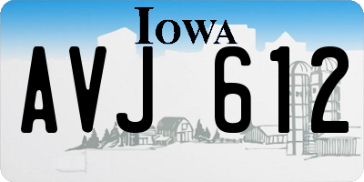 IA license plate AVJ612
