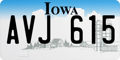 IA license plate AVJ615