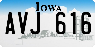 IA license plate AVJ616