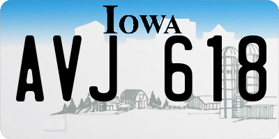IA license plate AVJ618