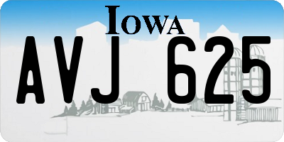 IA license plate AVJ625