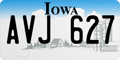 IA license plate AVJ627