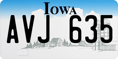 IA license plate AVJ635