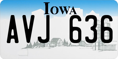 IA license plate AVJ636