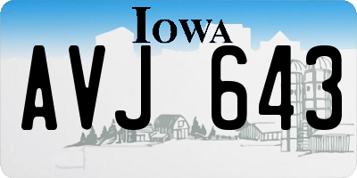 IA license plate AVJ643