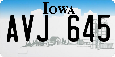 IA license plate AVJ645