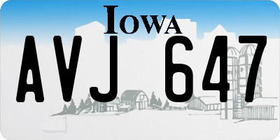 IA license plate AVJ647