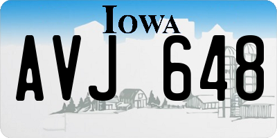 IA license plate AVJ648