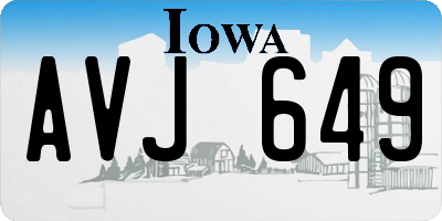 IA license plate AVJ649