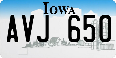 IA license plate AVJ650