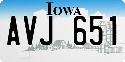 IA license plate AVJ651
