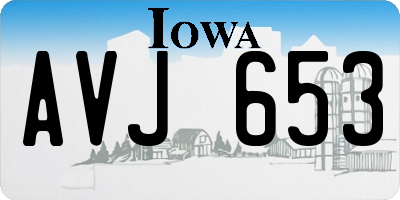 IA license plate AVJ653