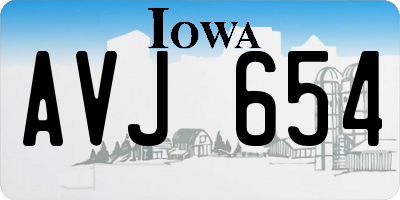 IA license plate AVJ654