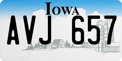 IA license plate AVJ657