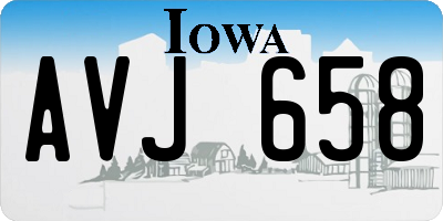IA license plate AVJ658
