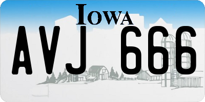 IA license plate AVJ666