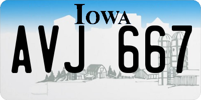 IA license plate AVJ667
