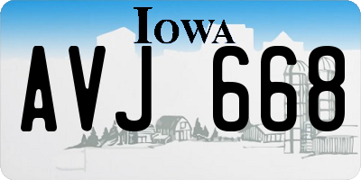 IA license plate AVJ668