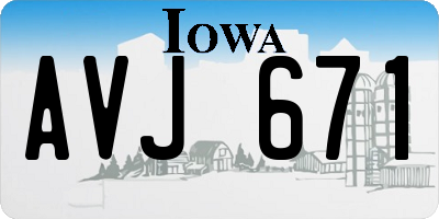 IA license plate AVJ671