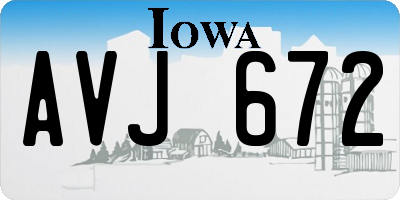 IA license plate AVJ672