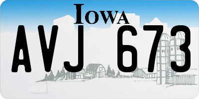 IA license plate AVJ673