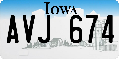 IA license plate AVJ674