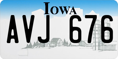 IA license plate AVJ676