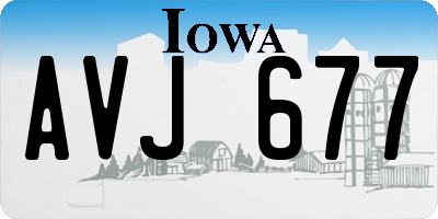 IA license plate AVJ677