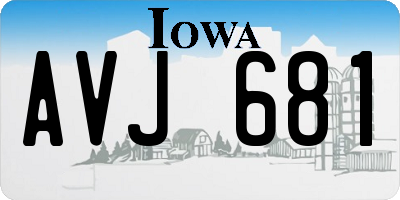IA license plate AVJ681