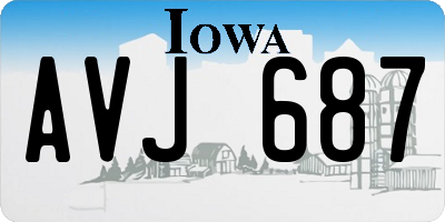IA license plate AVJ687
