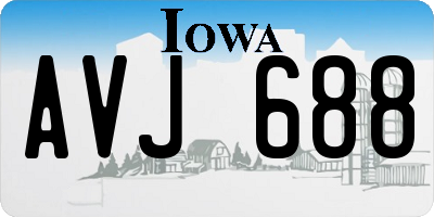 IA license plate AVJ688