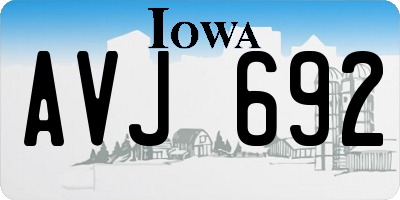 IA license plate AVJ692