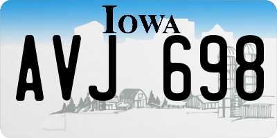 IA license plate AVJ698