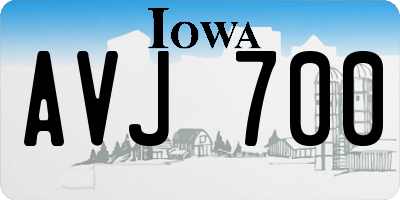 IA license plate AVJ700