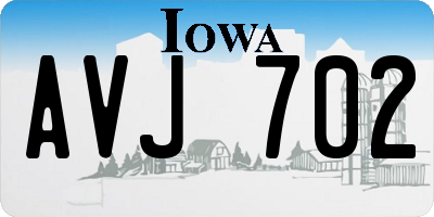 IA license plate AVJ702