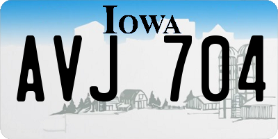 IA license plate AVJ704