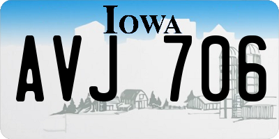 IA license plate AVJ706