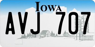 IA license plate AVJ707