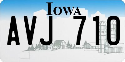 IA license plate AVJ710