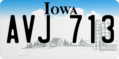 IA license plate AVJ713