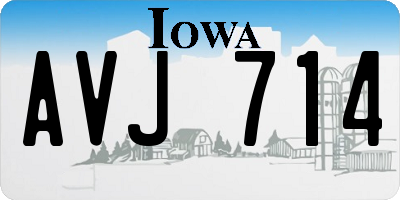 IA license plate AVJ714