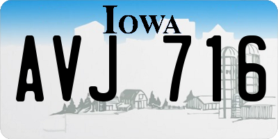 IA license plate AVJ716
