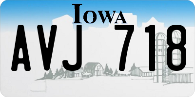 IA license plate AVJ718