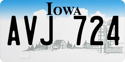 IA license plate AVJ724