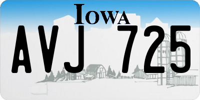 IA license plate AVJ725