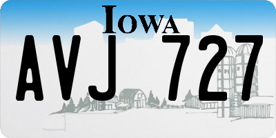 IA license plate AVJ727