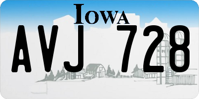IA license plate AVJ728