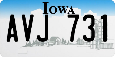 IA license plate AVJ731